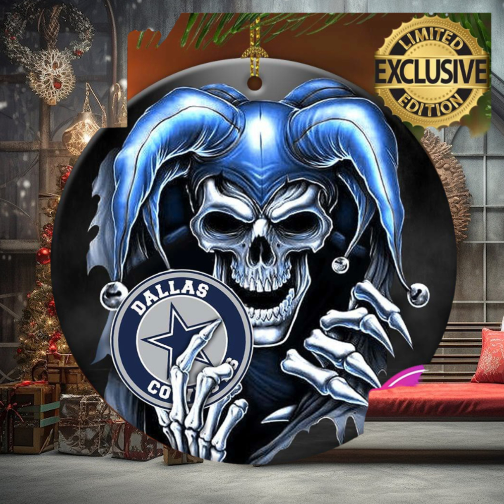 Dallas Cowboy NFL Skull Joker Xmas Gifts Personalized Christmas Tree Decorations Ornament Dallas Cowboy NFL Skull Joker Xmas Gifts Personalized Christmas Tree Decorations Ornament
