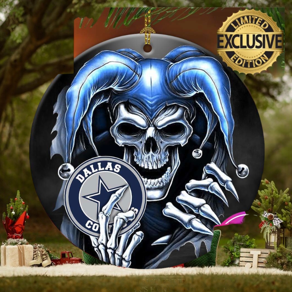 Dallas Cowboy NFL Skull Joker Xmas Gifts Personalized Christmas Tree Decorations Ornament Dallas Cowboy NFL Skull Joker Xmas Gifts Personalized Christmas Tree Decorations Ornament