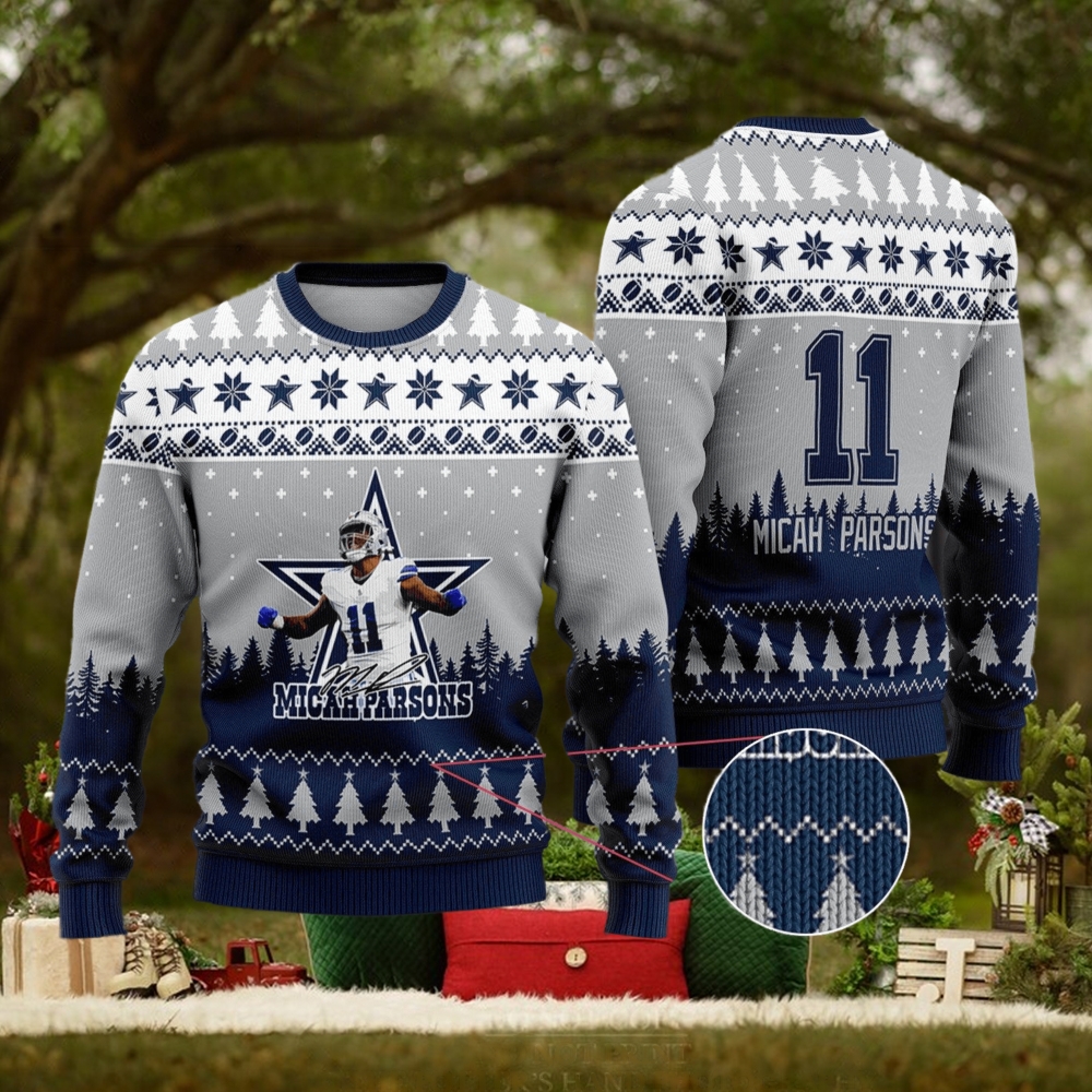 Dallas Cowboys – Micah Parsons #11 Custom Name And Number Ugly Christmas  Sweater - Limotees