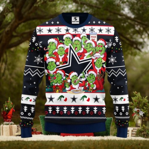 Dallas Cowboys 12 Grinch Xmas Day Christmas Ugly Sweater