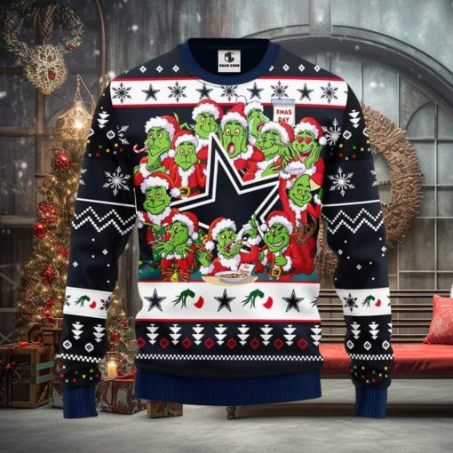 Dallas Cowboys 12 Grinch Xmas Day Xmas Ugly Christmas Sweater Best Christmas Gift Ideas