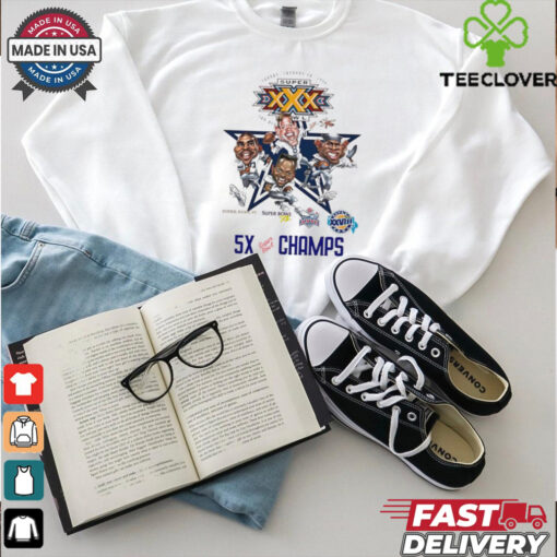Dallas Cowboys 5X Super Bowl Champions caricature shirt