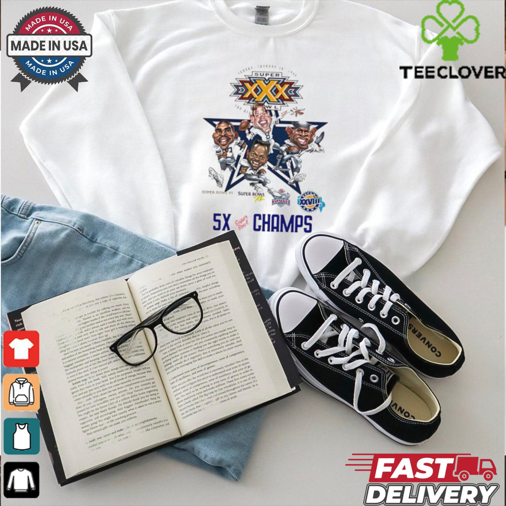 Dallas Cowboys 5X Super Bowl Champions caricature shirt Dallas Cowboys 5X Super Bowl Champions caricature shirt