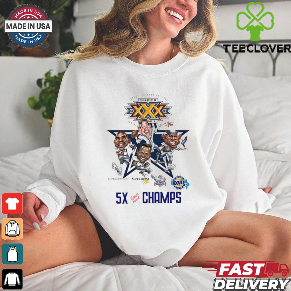 Dallas Cowboys 5X Super Bowl Champions caricature shirt Dallas Cowboys 5X Super Bowl Champions caricature shirt