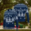Waffle House Logo Santa Hat Pine Tree Snowflake Custom Name Ugly Christmas Sweater