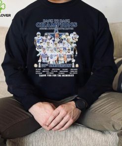 Dallas Cowboys Back To Back Champions 30th Anniversary Thank You For The Memories Signatures Shirt