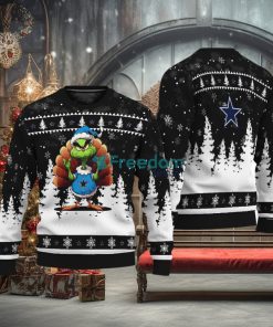 Dallas Cowboys Black Grinch Turkey Disguise Thankgiving Ugly Christmas 3D Sweater Gift For Men And Women 1 Dallas Cowboys Black Grinch Turkey Disguise Thankgiving Ugly Christmas 3D Sweater Gift For Men And Women