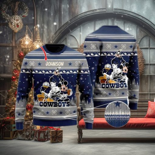 Dallas Cowboys Characters Disney Ugly Christmas Sweater