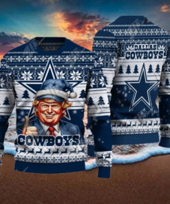 Dallas Cowboys Christmas Donald Trump Knitted Sweater