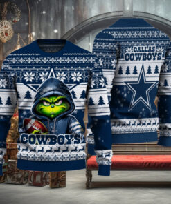 Dallas Cowboys Christmas Grinch Knitted Sweater