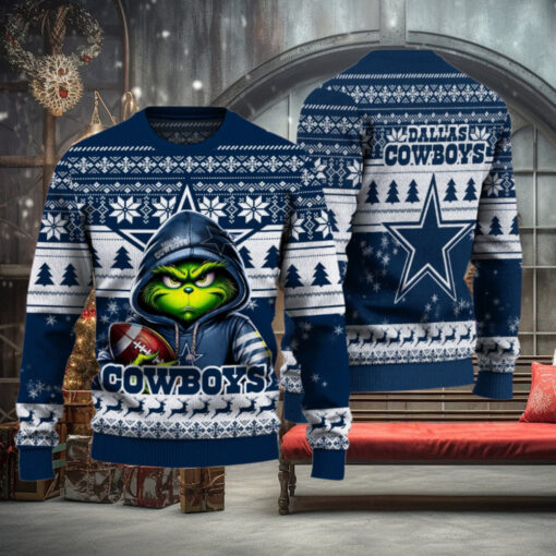 Dallas Cowboys Christmas Grinch Knitted Sweater