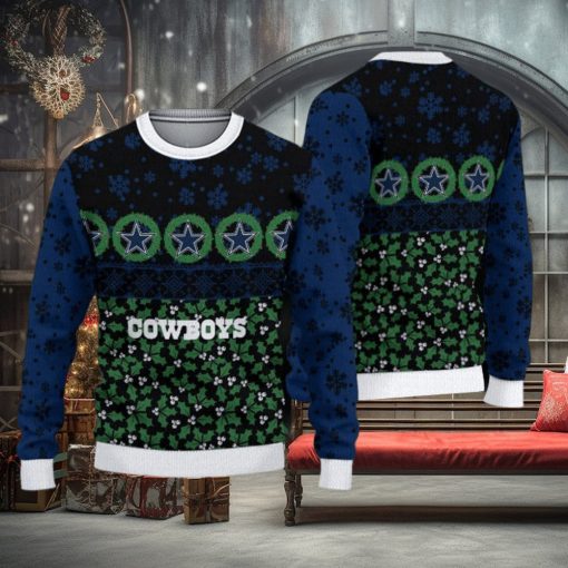 Dallas Cowboys Christmas Pattern 3D Candle Ugly Sweater