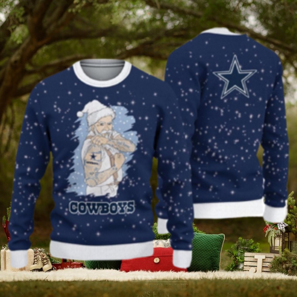 Dallas Cowboys Design 5 Christmas Fans 3D Ugly Sweater Printed Gift For Men  And Women - Banantees