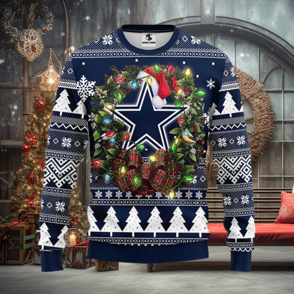 Dallas Cowboys Santa Hat Christmas Light Shirt, hoodie, sweater