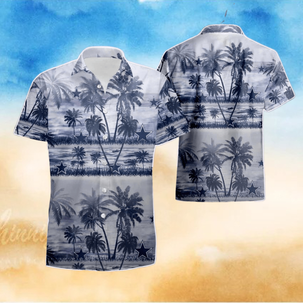 Dallas Cowboys Coconut Island White Summer Hawaiian Shirt And Short Dallas Cowboys Coconut Island White Summer Hawaiian Shirt And Short