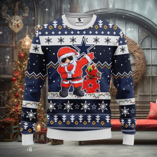 Dallas Cowboys Dabbing Santa Claus Christmas Ugly Sweater Sport Christmas Gift Ideas
