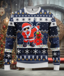 Dallas Cowboys Dabbing Santa Claus Ugly Christmas Sweater