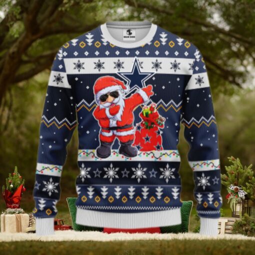 Dallas Cowboys Dabbing Santa Claus Ugly Christmas Sweater