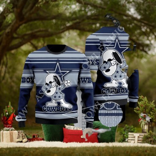 Dallas Cowboys Dabbing Snoopy Ugly Christmas Sweater Jumper