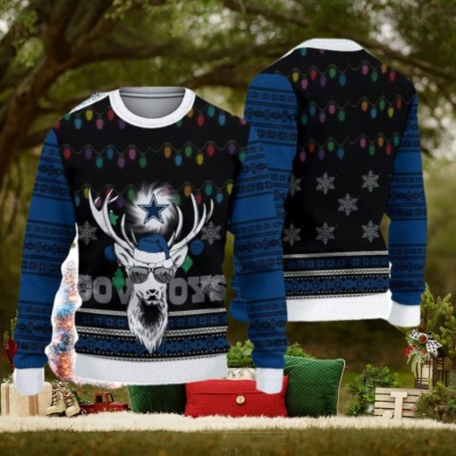 Dallas Cowboys Deer Funny Ugly Christmas Sweater 3D Gift For Fans