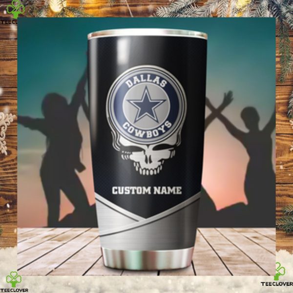 Dallas Cowboys Fan Facts Super Bowl Champions American NFL Football Team Logo Grateful Dead Skull Custom Name Personalized Tumbler Cup For Fanz