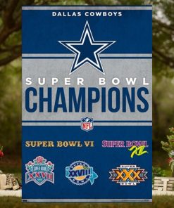 Dallas Cowboys Five Time Nfl Super Bowl Champions Commemorative Wall Poster