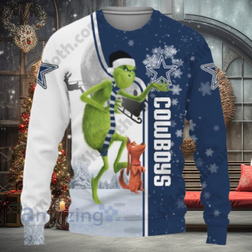 Dallas Cowboys Funny Grinch Ugly Christmas Sweater