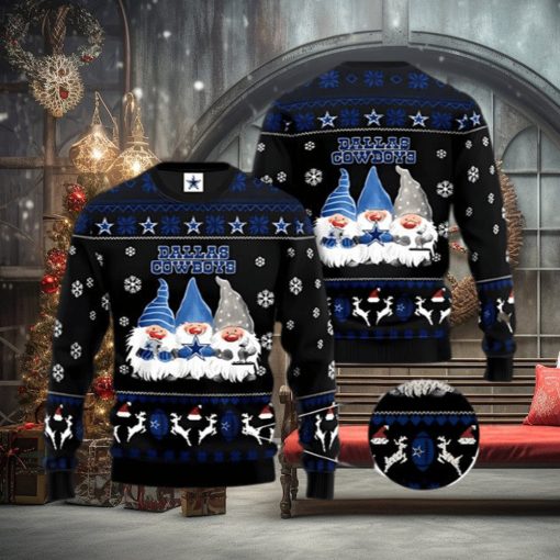 Dallas Cowboys Gnome de Noel Ugly Christmas Sweater