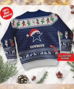 Dallas Cowboys Grateful Dead SKull And Bears Custom Name Ugly Sweater NFL Football Christmas Shirt