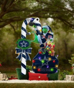 Dallas Cowboys Grinch Candy Cane Christmas Ornament
