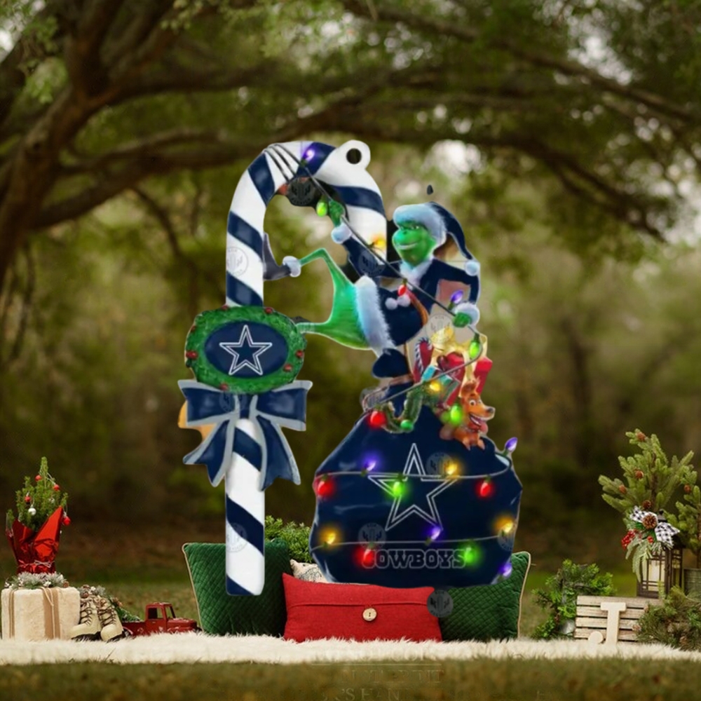 Dallas Cowboys Grinch Candy Cane Christmas Ornament Dallas Cowboys Grinch Candy Cane Christmas Ornament