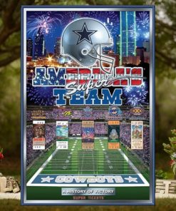 Dallas Cowboys History Of Victory Time Super Bowl Champs Poster