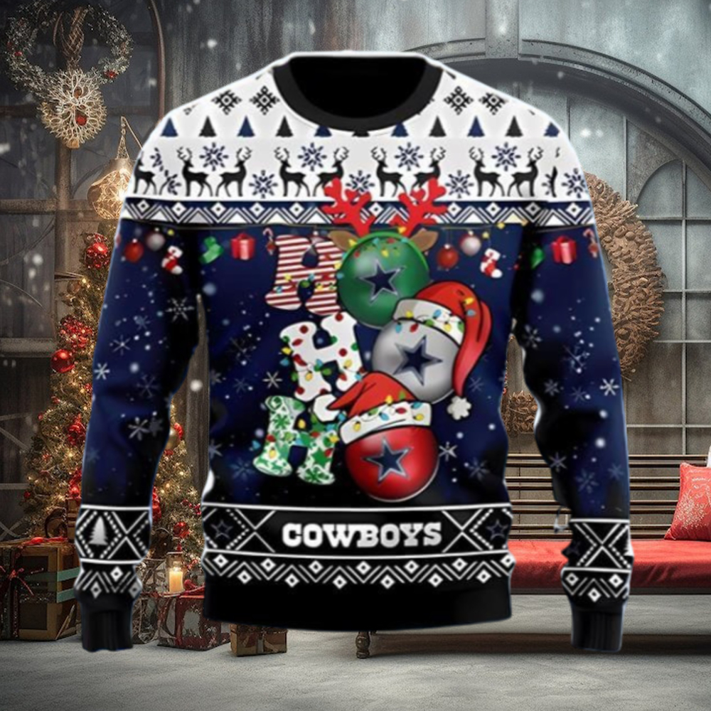 Dallas Cowboys Ho Ho Ho Ugly Christmas Sweater Unique Gift For Men And Women Dallas Cowboys Ho Ho Ho Ugly Christmas Sweater Unique Gift For Men And Women