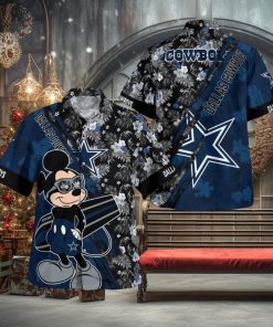 Dallas Cowboys Mickey Mouse Floral Short Sleeve Hawaii Shirt