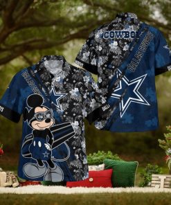 Dallas Cowboys Mickey Mouse Floral Short Sleeve Hawaii Shirt