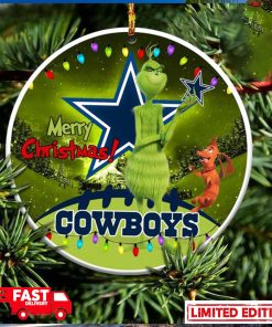 Dallas Cowboys NFL Funny Grinch Christmas Ornament