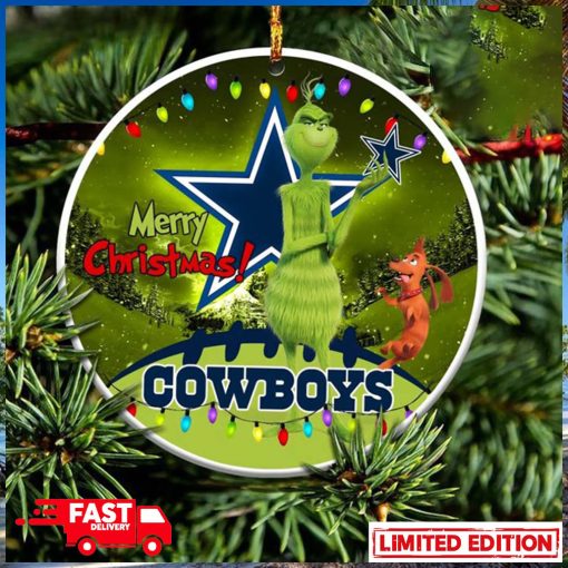 Dallas Cowboys NFL Funny Grinch Christmas Ornament