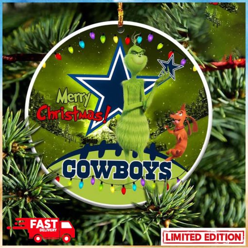 Dallas Cowboys NFL Funny Grinch Christmas Ornament