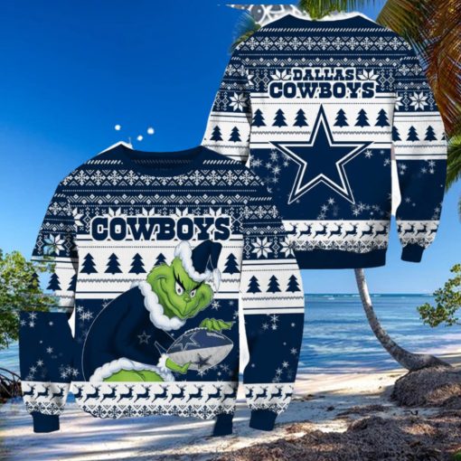 Dallas Cowboys NFL Grinch Christmas Ugly Sweater Fans Gift Funny For Men And Women