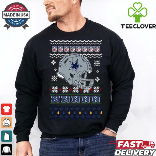 Dallas Cowboys NFL football Christmas helmet shirt