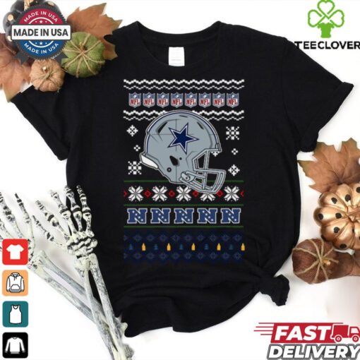 Dallas Cowboys NFL football Christmas helmet shirt