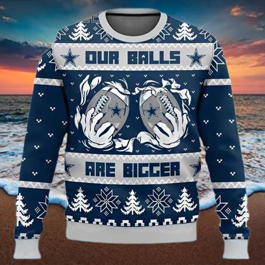 Dallas Cowboys Our Balls Are Bigger 2024 Ugly Christmas Sweater Dallas Cowboys Our Balls Are Bigger 2024 Ugly Christmas Sweater