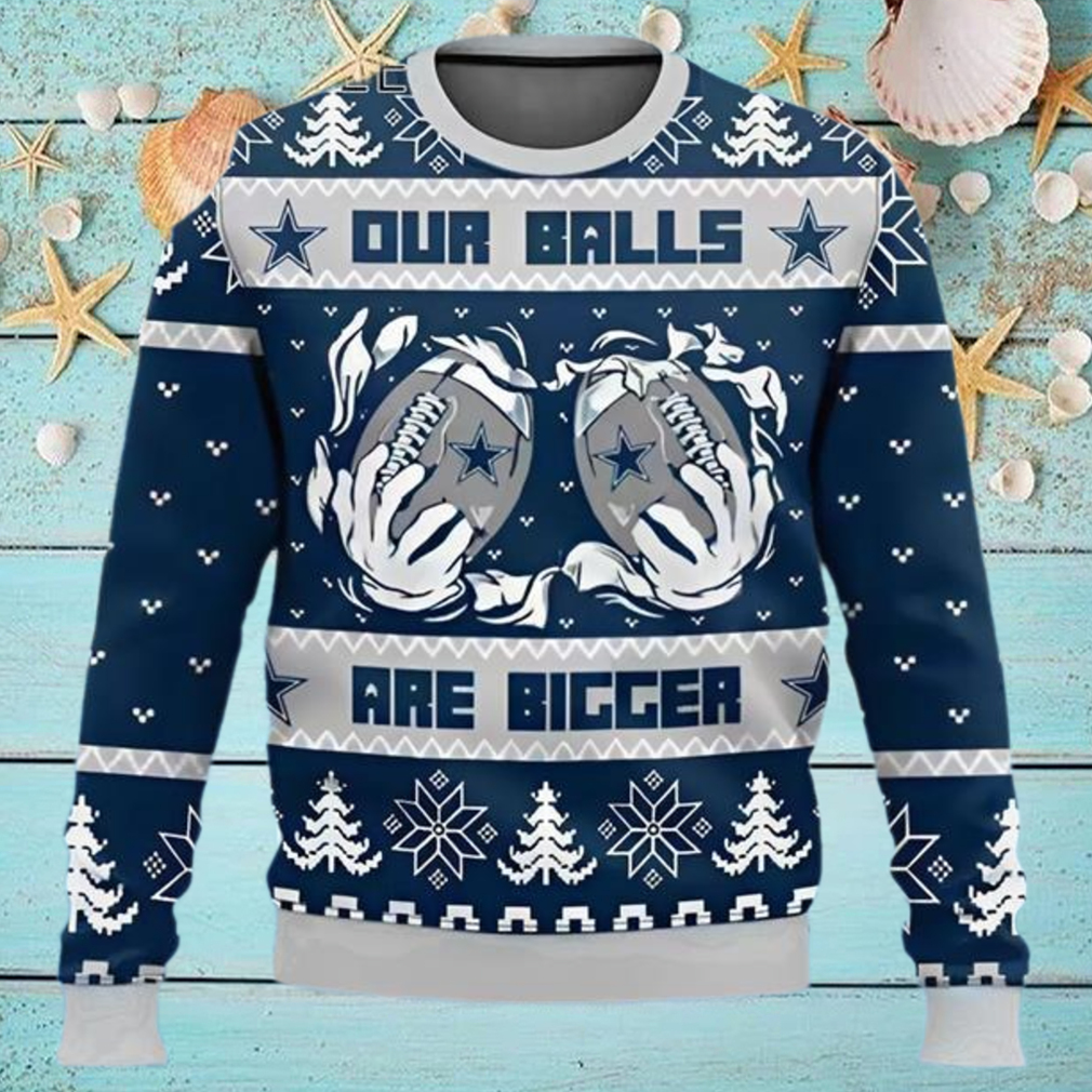 Dallas Cowboys Our Balls Are Bigger 2024 Ugly Christmas Sweater Dallas Cowboys Our Balls Are Bigger 2024 Ugly Christmas Sweater