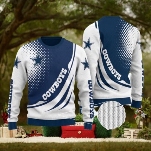 Dallas Cowboys Over Print Full 3D KNITTED Sweater Gift For Men And Women