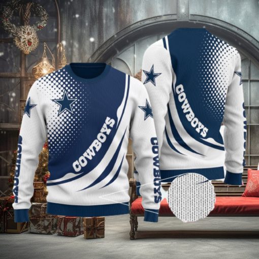 Dallas Cowboys Over Print Full 3D KNITTED Sweater Gift For Men And Women
