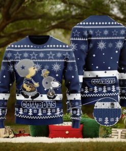 Dallas Cowboys Peanuts Snoopy Charlie Brown Knitting Pattern 3D Print Ugly Sweater