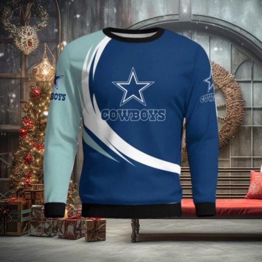 Dallas Cowboys Simple Vintage 3D Sweater Christmas Gift For Fans