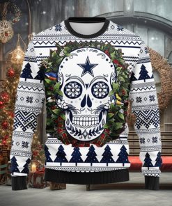 Dallas Cowboys Skull Flower Ugly Christmas Ugly Sweater