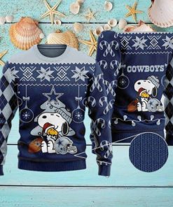 Dallas Cowboys Snoopy And Woodstock 2023 Ugly Christmas Sweater