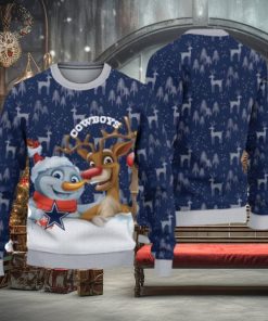 Dallas Cowboys Snowman Reindeer Ugly Christmas Sweater 3D Gift For Fans